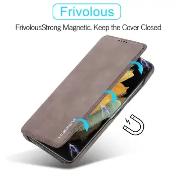Kožna torbica za Samsung Galaxy S21 Ultra Torbica S21 Plus Torbica Magnetski Etui Coque Za Samsung S21 Flip Sjedalo Stalak Fundas HG
