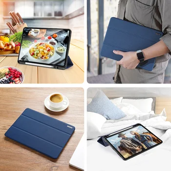 Kožna torbica za tablet za iPad Pro 12.9/11/10.5/9.7 iPad 7/8/9/Air 4 Mini 6/5/4 Automatsko Buđenje iz Sna D-Serija Trostruki Zaštitna Torbica