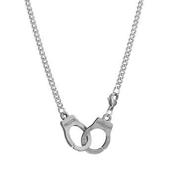 Kpop lisice od nehrđajućeg čelika privjesak ogrlica za muškarce muška moda punk izjava sloboda ogrlicu i kubanske lanac ogrlice ogrlice
