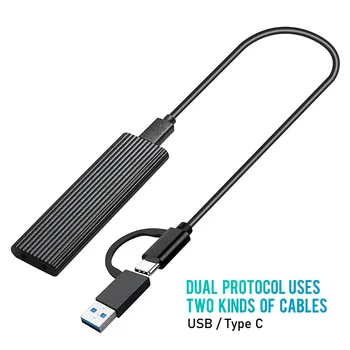 Kućište M2 SSD Telo NVME M. 2 na USB SSD Adapter za NVME PCIE NGFF SATA M/B Ključ 2230/2242/2260/2280 SSD RTL9210B Dual protokol