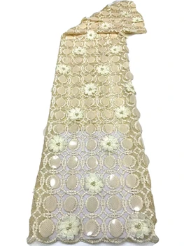 Kvalitetan nadvoji cvjetne čipke tkanina s 3D cvijećem 5 metara сетчатое тюлевое čipka lijepe šljokice сетчатое čipka za haljine ST6253