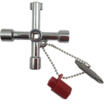 Kvalitetan višenamjenski ključ-ključ četiri u jednom domaćem trokutasti križ električni ormar za upravljanje štit vrata ventil s dugom glavom