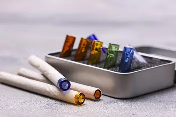 Kvalitetne Staklene Stopice za сигаретных valjkasti filter Rainbow Set Pakiranje od 7 (12x30 mm-Cijele usta)