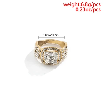 Lacteo 2022 Berba Sjajna Kristalni prsten sa šljokicama Za žene i muškarce Fancy Geometrijski Metalni Prsten za Vjenčanje Nakit Pribor