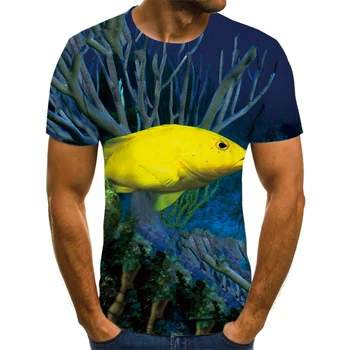Ljetna 3D ispis Fish Ocean World Muška I ženska velike Free t-shirt majica okruglog izreza Prozračna Klasična muška majica kratkih rukava