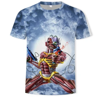 Ljetna muška majica s lubanjom, 3D print, funky majica za muškarce, heavy metal, Mrgodan Žetelac, kratki rukav, Uličnu odjeću u stilu Харадзюку, t-shirt