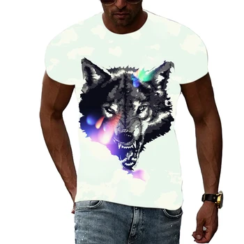 Ljetne Nove 3D Životinje Vuk Muška t-shirt Modni svakodnevne trend majice sa po cijeloj površini ličnosti kratkih rukava hip-hop ulica odjeća harajuku