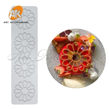 Lotos, Cvijeće Silikon Kolač cvjetne čipke Oblik Alat Za Ukrašavanje Torte Dekoracija Granice cvjetne čipke Oblik kuhinjski Alat Za Pečenje