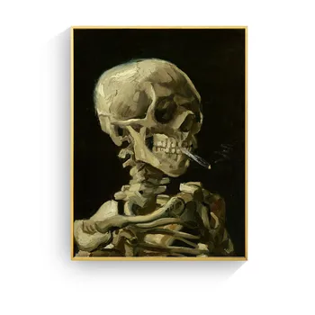 Lubanja Vincent Van Gogh S Cigaretom Platno Za Slikanje Plakata I Grafika Zidni Umjetnička Slika Skandinavska Ukras Home Dekor Poster