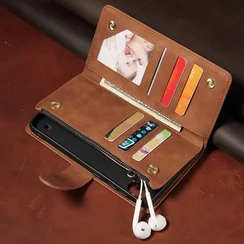 Luksuzna Kožna torbica-novčanik na munje s gornjim poklopcem za OnePlus Nord 1+Torbica Nord magnetskom držačem za mobilni retro-kartice