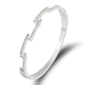 Luksuzni Dizajn Geometrijski narukvica s kristalima Nakit od nehrđajućeg čelika, Narukvica od perli za žene Vjenčanje college Nakit Korporativni poklon