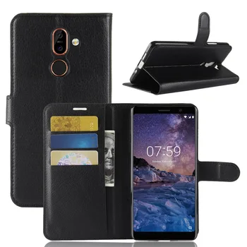 Luksuzni Kožni novčanik od umjetne kože Flip Torbica za Nokia 7 Plus S džep za kartice Stražnji poklopac postolja za Nokia 7 Plus (2018)