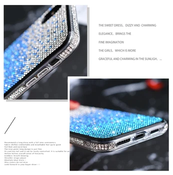 Luksuzni Sjajna torbica sa dijamant-umetak za iPhone 13 12 11 Pro Xs Max Mini SE XR X 7 8 6 Plus Meko sjedalo sa štrasom