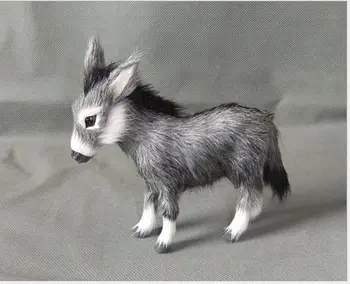 Malo slatko simulacijski igračka-magarac, realno siva lutka-magarac, dar oko 13x12 cm
