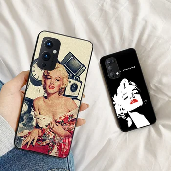 Mekana Crna torbica za telefon TPU za OnePlus 9 5G Nord 2 CE Z N10 N100 N200 9R 8 8T 7 7T Pro Zaštitni poklopac od pada Marilyn Monroe
