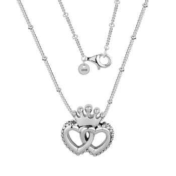Međusobno Crown Srca Ogrlicu i privjesak nakit od srebra Za žene Nove nakit DIY Veleprodaja Privjesak Ogrlica