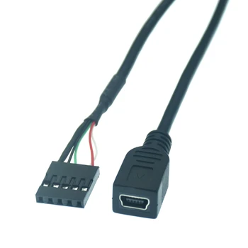 Mini-5-pinski konektor za 5-kontakt utičnice 0,1-inčni USB priključak Kabel matične ploče pcb 90 stupnjeva mini-USB za DuPont 2,54 5-pinski ženski kabel