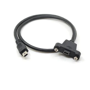 Mini USB Gore Dolje Lijevo Desno Kut Lakta mini USB B 5pin 2.0 Produžni kabel od muškaraca i žena od 30 cm 50 cm otvor za pričvršćivanje na ploči