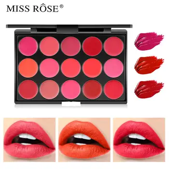 Miss Rose 15 Boja Mat Paleta Ruževa Vodootporan Hranjiva Make-Up Usana Otporne Firma Ruž Za Usne