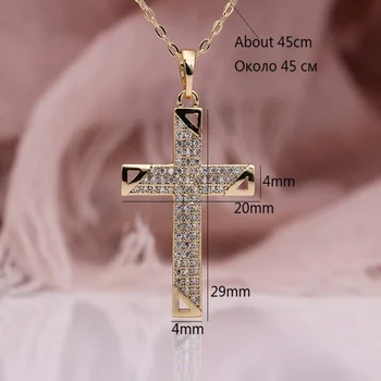 Moda Cirkon Optočena Križ Privjesak Ogrlica High-end Svakodnevni College Vjerski Stil Amulet Dama Nakit