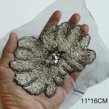 Moderan cvjetni vezeni perle нашивки za odjeću DIY cvjetni vezeni aplike iz pergament za ukrašavanje odjeće parch ropa