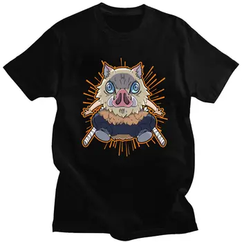 Moderna muška t-shirt Inosuke Hashibira Demon Slayer kratkih rukava, pamučna majica okruglog izreza, t-shirt Kimetsu No Yaiba, t-shirt Pig Fury, majica Top