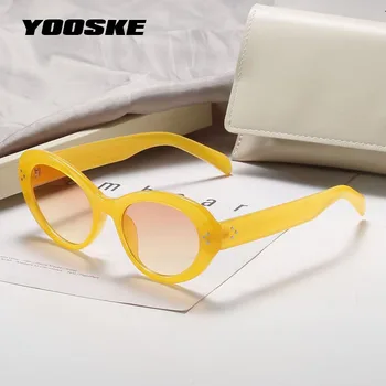 Modni ovalne naočale Za žene 2021 Ukrasne Sunčane naočale sa zakovicama Ženske Boja Čokolade Trend Male naočale u okrugli ivicom UV400