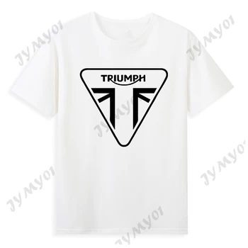 Motocikl Trijumf Grafički t-shirt je Brand Klasicni Trokut Logo Muška Odjeća od čistog pamuka s okruglog izreza Design luksuzna t-shirt