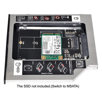 MSATA NGFF B/M-Ključ SSD za fino SATA 13-pinski Torbica Caddy za 9,5 mm Univerzalni Laptop CD/DVD-ROM Optički Ležište