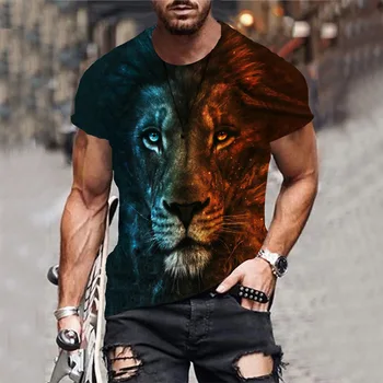Muška majica za Ljeto 2021 3D Digitalni tisak Muška Udobna majica kratkih rukava i okruglog izreza Funky muške Casual majica za slobodno vrijeme