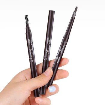 Myonly automatski rotirajući olovka za obrve 3D dvoglavim, vodootporan i prirodni olovka za obrve s puderom za obrve