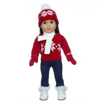 Najnovija Moda Džemper Haljina Božićno Šešir Pribor za lutke 43 cm, 18 cm Odjeća za lutke za djevojčice iz Amerike Božićni pokloni