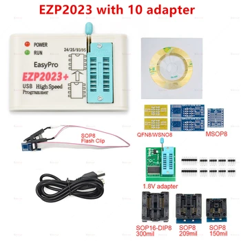 Najnoviji Softver za USB SPI EZP2023 Komplet + 12 Adaptera Podrška 24 25 93 95 EEPROM Flash Bios-a za Windows 2000, XP, Vista, 7 8 10
