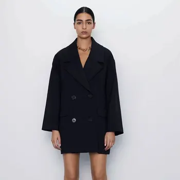 Nlzgmsj Za Blazers Ženske 2021 Jesen Besplatni Uredski ženske jakne s džepovima u retro stilu, Elegantne Večernje fakulteti Femme 202108