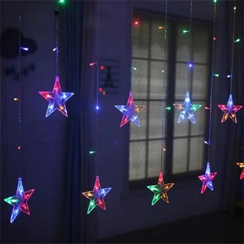 Novi 2021 LED Star Lampa Vila Zavjese Gudačkih Svjetiljke Božićno Гирлянда Na Otvorenom Za Bar Kuće Vjenčanje college ukrašavanje Prozora u Vrtu