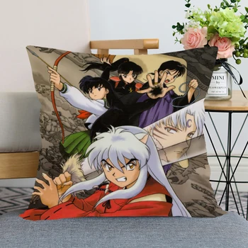Novi dolazak Inuyasha Anime Jastučnicu Spavaća soba Kućni ured Dekorativna jastučnica Trg jastučnicu na munje Satin Soft ne blijedi