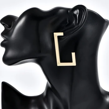 Novi Geometrijski Minimalizam Veliki S-Oblika Zlatna Boja Srebrne Boje Tanke metalne Naušnice-prsten za žene Jednostavne večernje nakit Pokloni