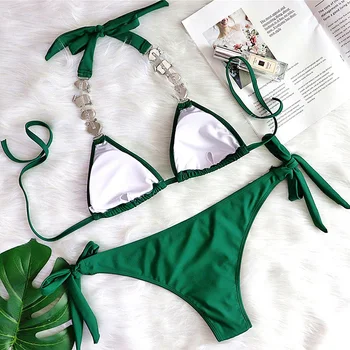 Novi stimuliranje ular Crystal vještački Dijamant Bikini Ženski Kupaći kostimi Ženski Kupaći kostim iz dva dijela Kit Brazilski bikini Kupaći kostim za kupanje
