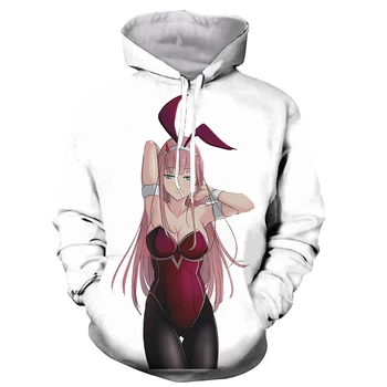 Novi trendi hoodies Darling In The Franxx 3D Ispis Za muškarce i žene Svakodnevne veste s kapuljačom Anime Harajuku Hip-hop Pulover Vrhovima kaput