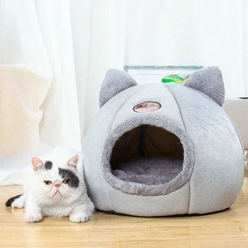 Novi udobnost dubokog sna zimi krevet za mačke mala košarica za prostirke za mačje kuće proizvode za kućne ljubimce šator udoban krevet u pećini u zatvorenom prostoru