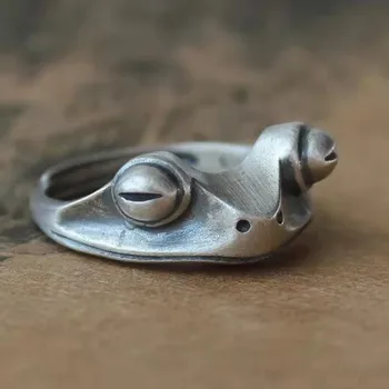 Novi Vintage Drevni srebrna Boja Žaba Prsten Kreativni Klasicni Podesiva Otvaranje Prstena za žene Modni Nakit Poklon Izravna Dostava