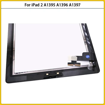 Novost za iPad 2 A1395 A1396 A1397 osjetljivim na Dodir Digitalizator Senzor za iPad2 LCD zaslon Prednji Vanjski Kristal + Tipka Zamjena Zaslona Osjetljivog na dodir