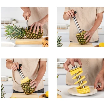 Nož za rezanje ananasa od nehrđajućeg čelika овощечистка za rezanje jezgre voća kuhinja jednostavan alat smotan nož za ananasa novi pribor za pranje posuđa