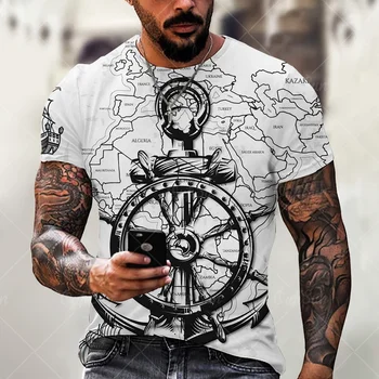Ocean Spirit Print Muška majica veličine Godišnje Casual majica kratkih rukava u ulici stilu Lijepa muška Odjeća Sportska odjeća XXS-6XL