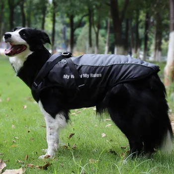 Odjeća za kućne ljubimce Zima topla mekana jakna za Veliki pas S шлейкой za Labrador Vodootporan kaput za Veliki pas Odijelo Francuskog Buldoga XL-6XL