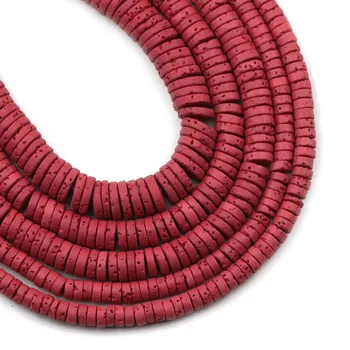 Okrugle Crvene Razuporne Lava Perle od prirodnih Lava kamena Ovjes Slobodan Perle za izradu nakita, Narukvice Pribor DIY 4x2 mm 6x2 kreveta mm 8x2 mm