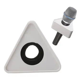 OOTDTY ABS Plastični Mikrofon Intervju Trokutasti Logo Zastava Postaje Crna/Bijela Čvrsta