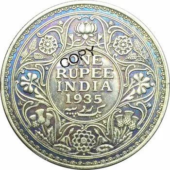 Ost-Indija 1935 Jedan 1 Rupija George V, Kralj je Car Prekriven Mesinga Srebrni primjerak Kovanice Prigodni kovani novac