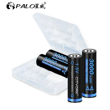 PALO 1,5 v AA 3000 МВтч Li-ion Punjiva Baterija 2A Litij Baterija LCD zaslon Smart Punjač Za Litij-ionske Baterije 1,5 v AA AAA