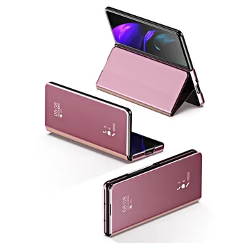 Pametan Flip Torbica za Samsung Galaxy Z Fold 3 2 1 W21 Mirror poklopac je od Plastike umjetna koža Stalak Противоударная poklopac telefona Funda